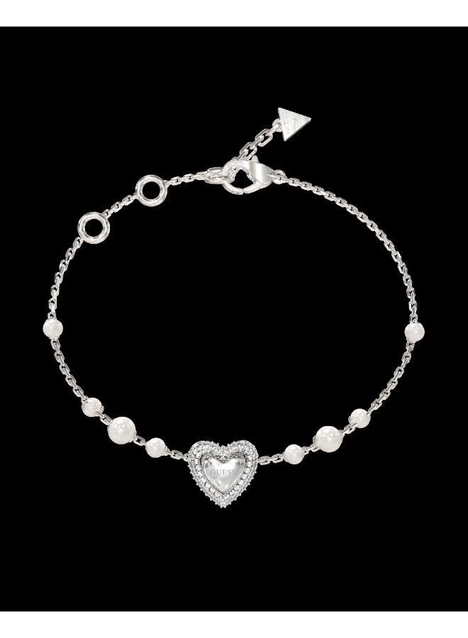 GUESS Heart & Pearls Chain Bracelet